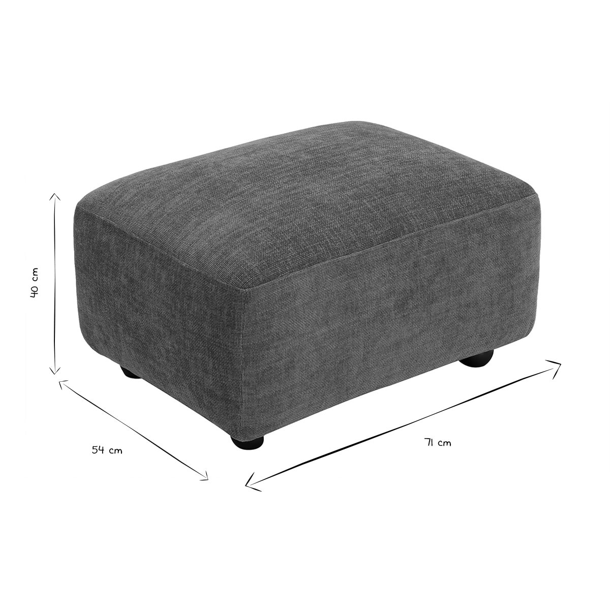 Pouf repose pieds en tissu effet velours texturé terre brûlée JOYA