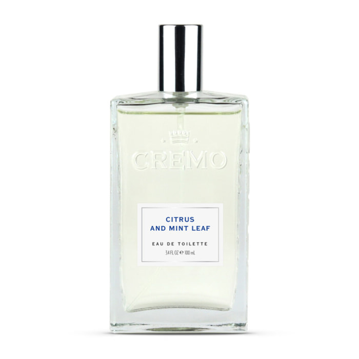 CREMO Eau de Toilette pour Homme 100ml Agrumes & Feuilles de Menthe- Parfum hespéridé - Cadeau pour