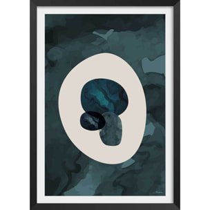 Affiche pierre labradorite Affiche + cadre en bois - Noir