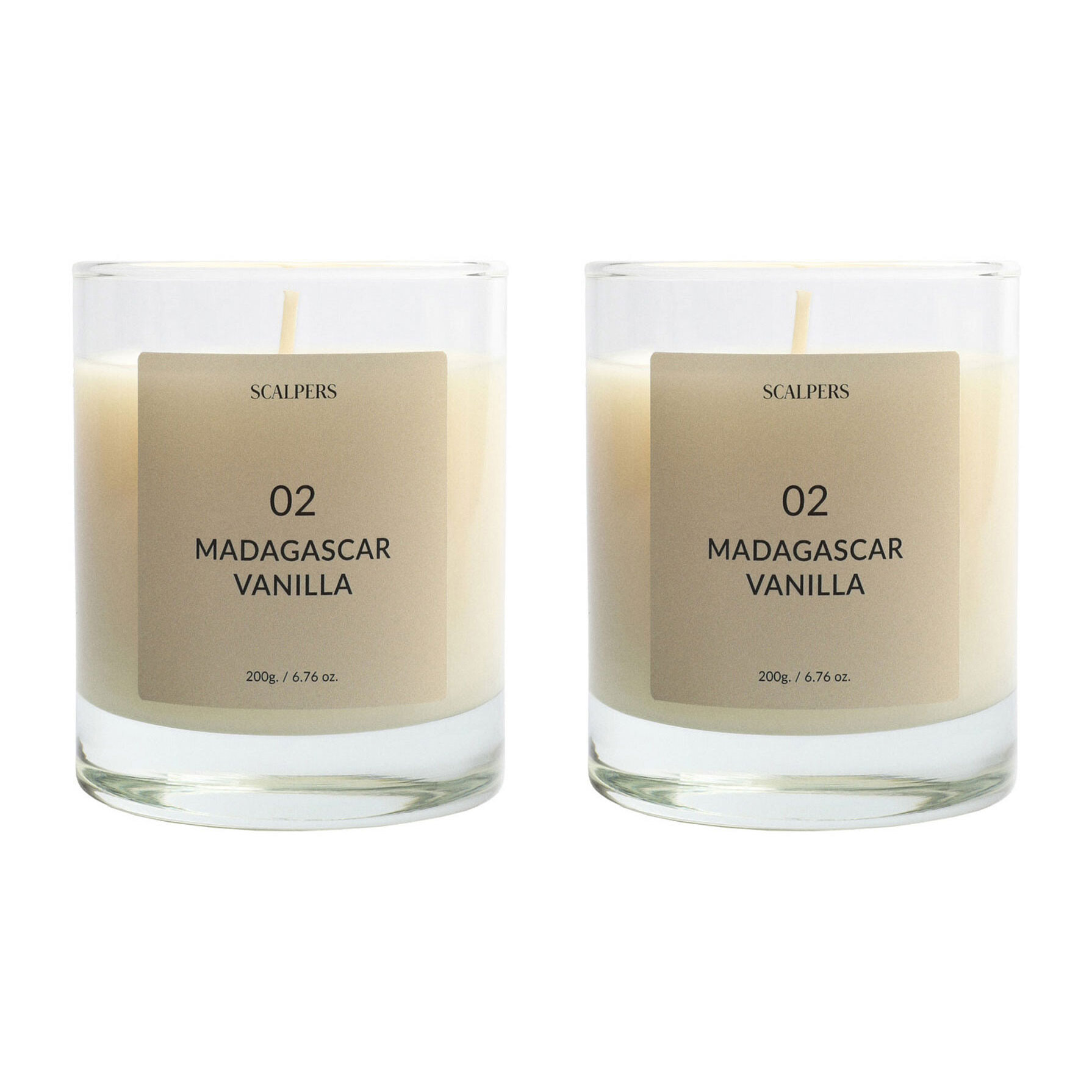 Set de 2 velas aromáticas 200gr aroma vainilla de madagascar scalpers