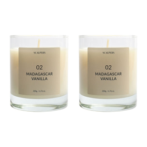 Set de 2 velas aromáticas 200gr aroma vainilla de madagascar scalpers