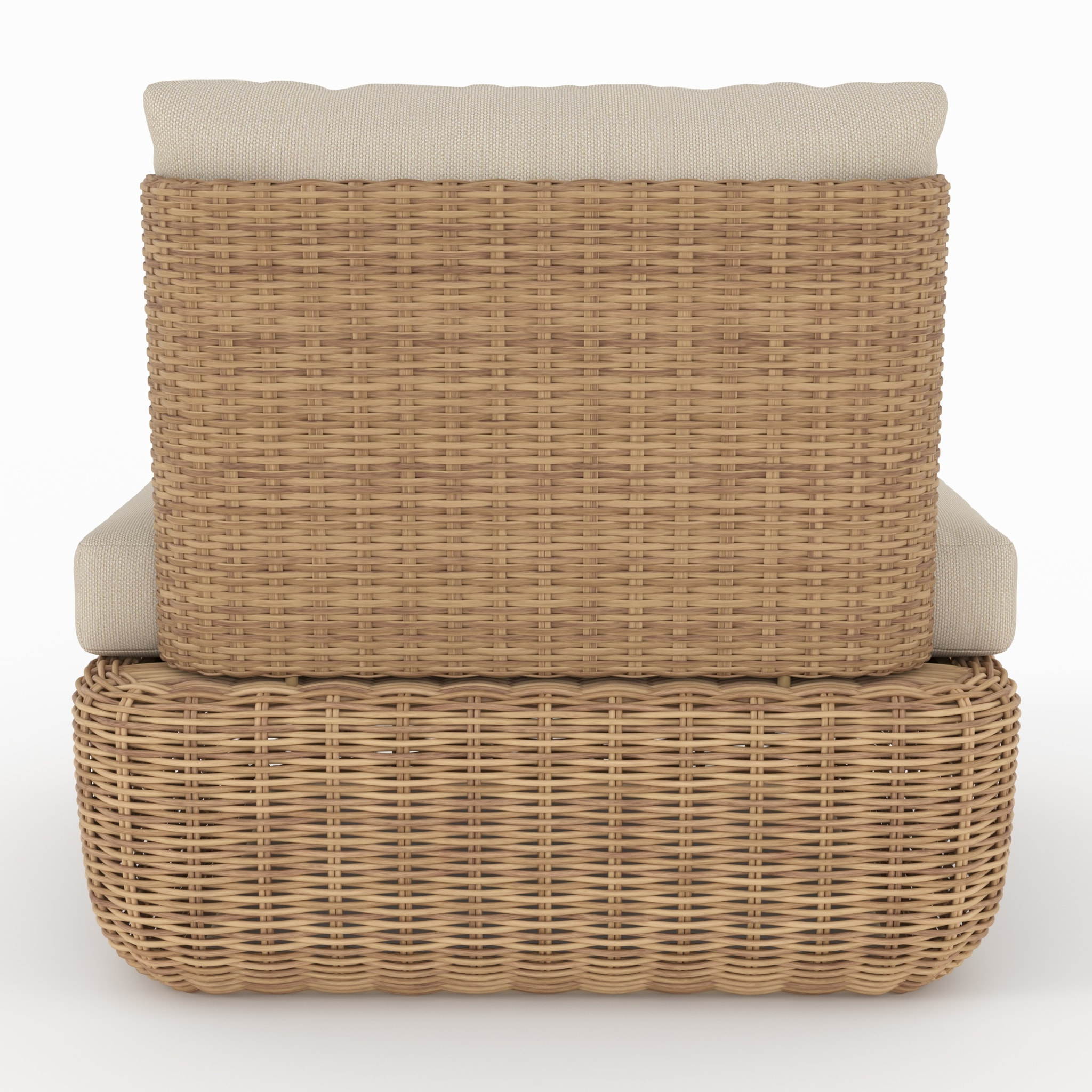 Lot de 2 fauteuils de jardin en rotin synthétique et tissu beige - Sky