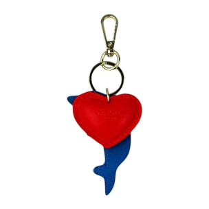 Portachiavi cuore rosso Cheval Firenze delfino blu