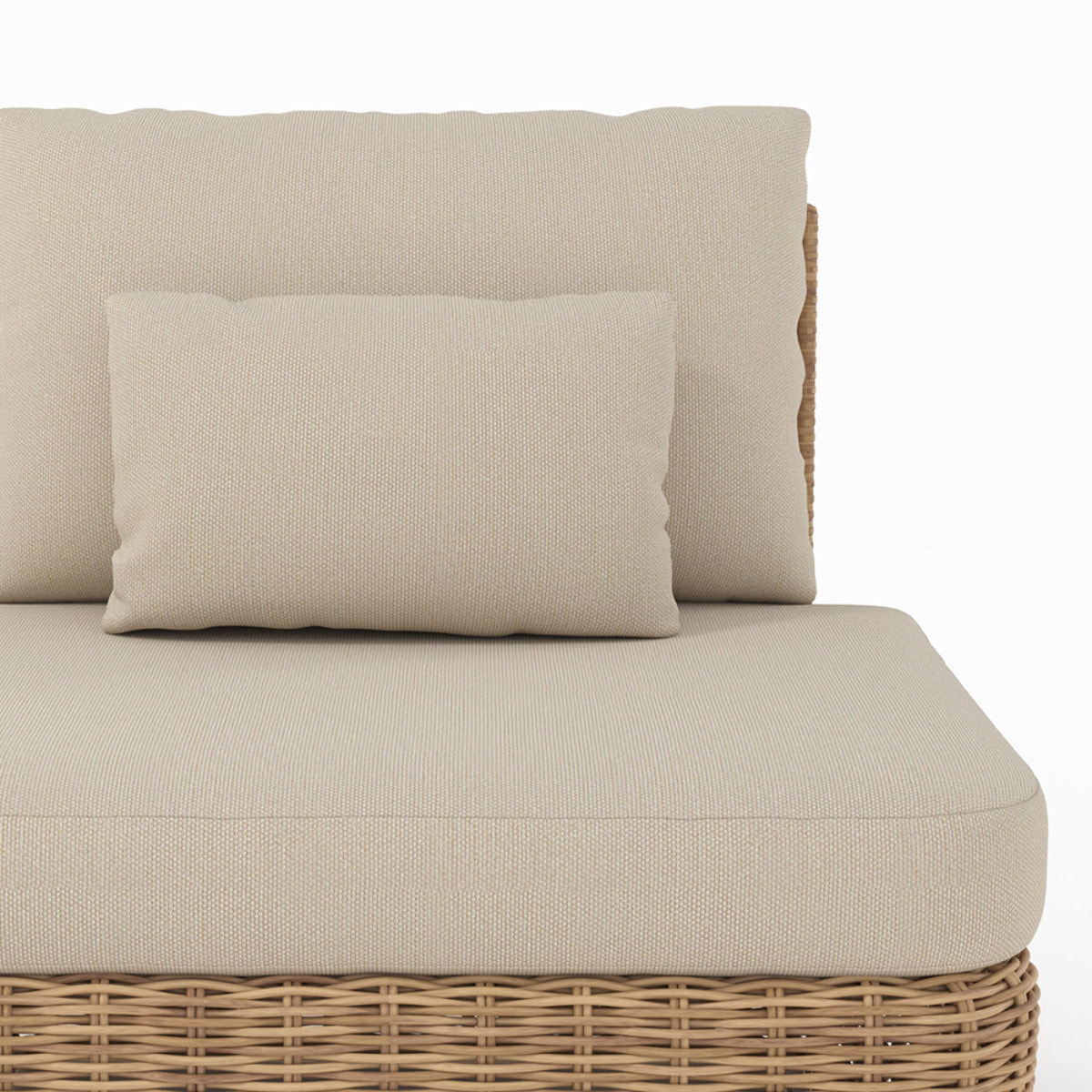 Lot de 2 fauteuils de jardin en rotin synthétique et tissu beige - Sky