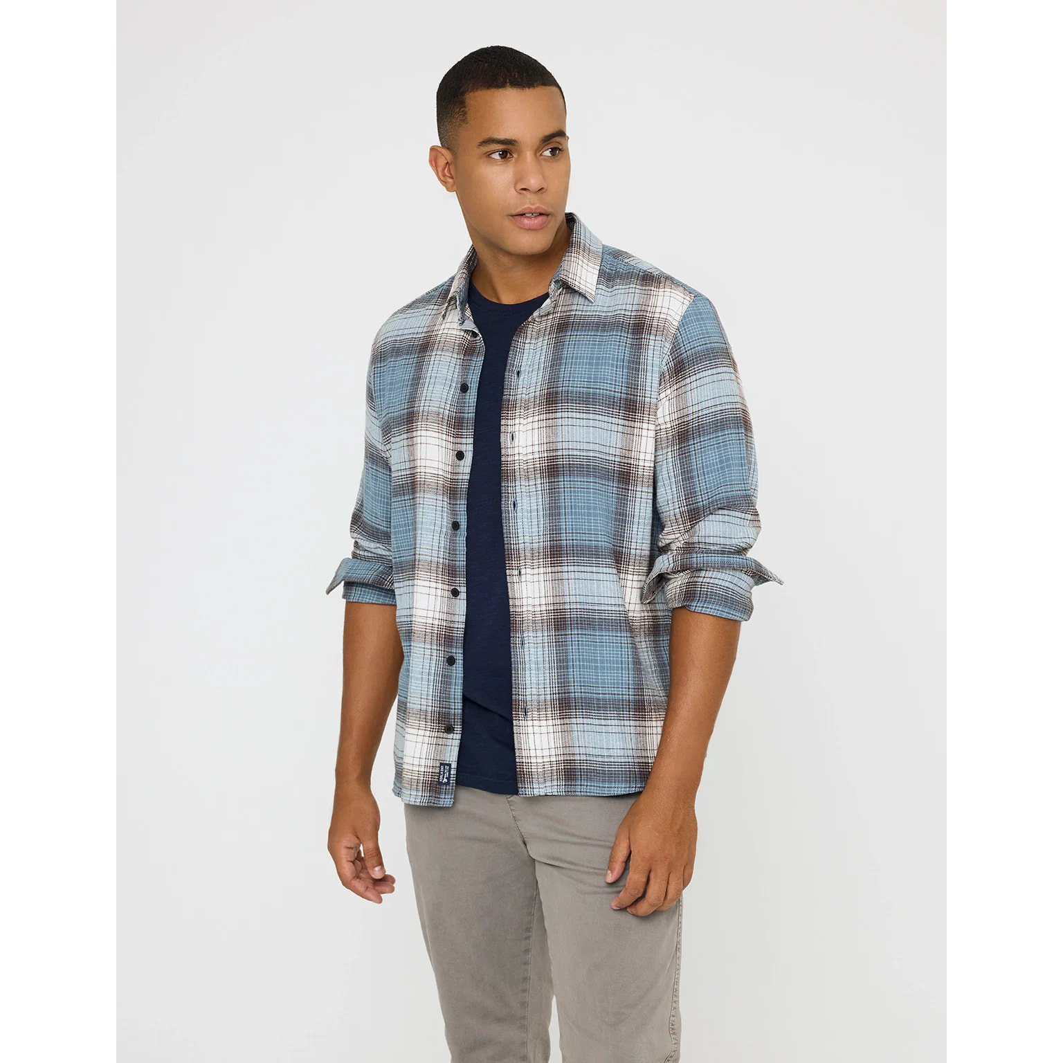 Camisa Manga Larga Cuadros Azul - Jelvel