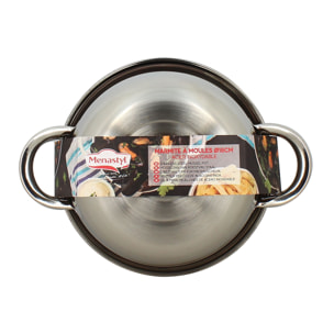 Marmite à moules 2.7l en acier inoxydable 18cm