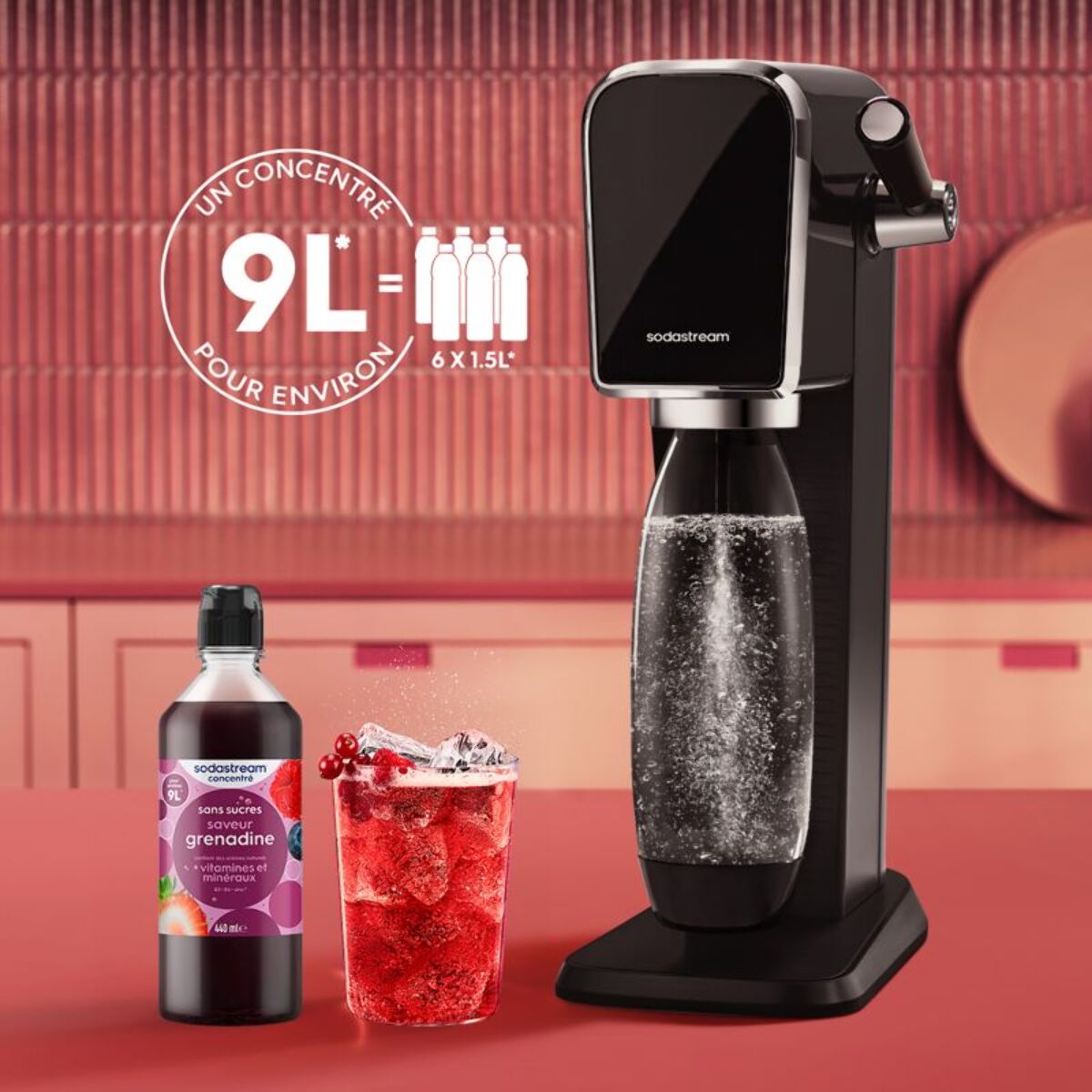 Concentré SODASTREAM saveur grenadine sans sucres 440mL