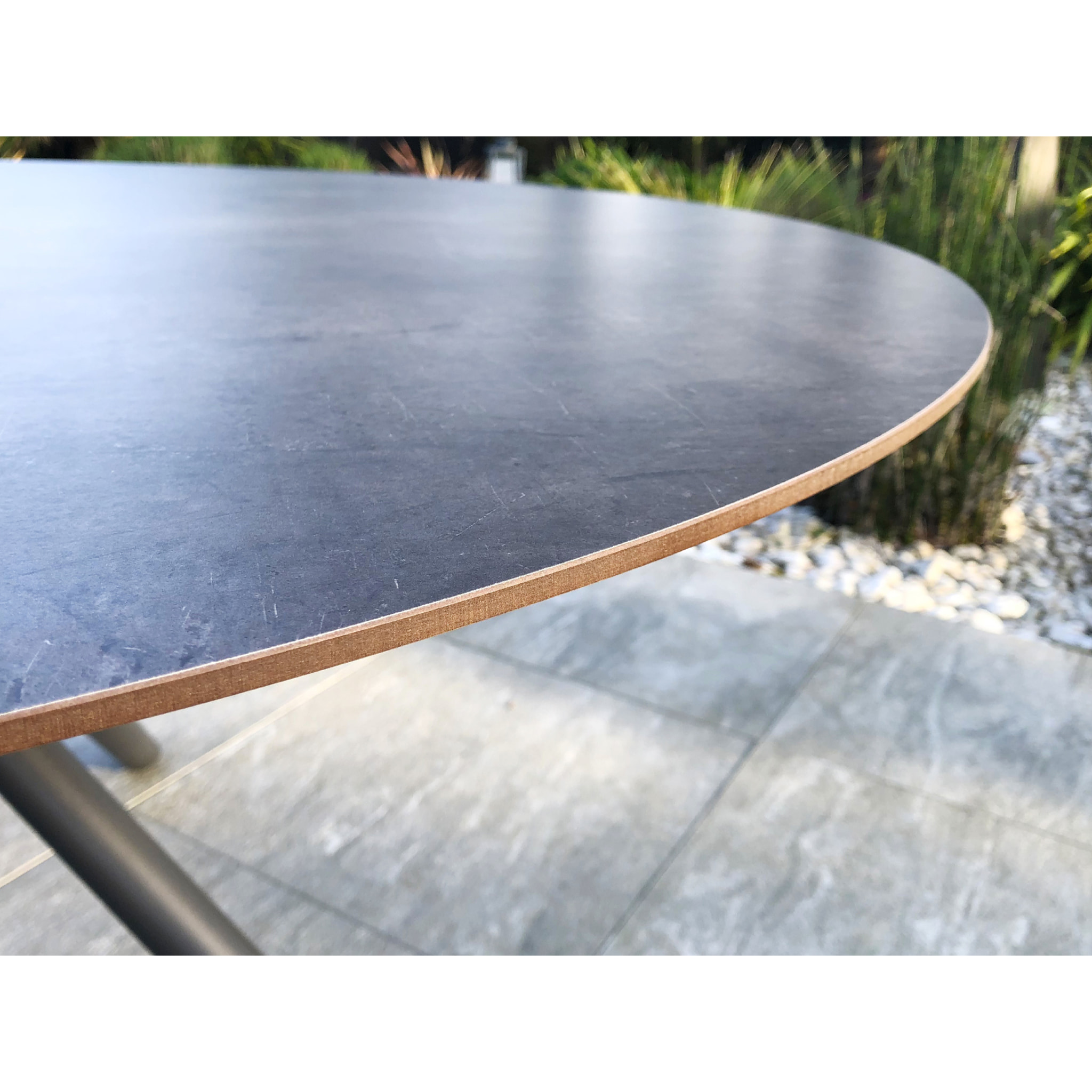 PILAT - Ensemble repas de jardin 6 places en aluminium gris anthracite