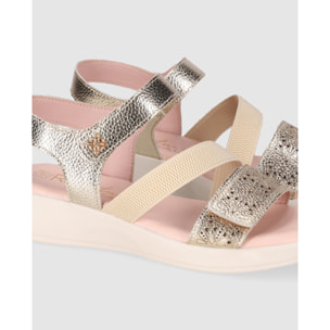 Sandalias de Piel - Platino - Tacón: 5 cm