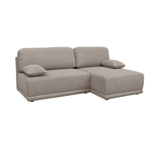 Banquette canapé d'angle droit convertible 3 places velours côtelé avec coffre NELSON