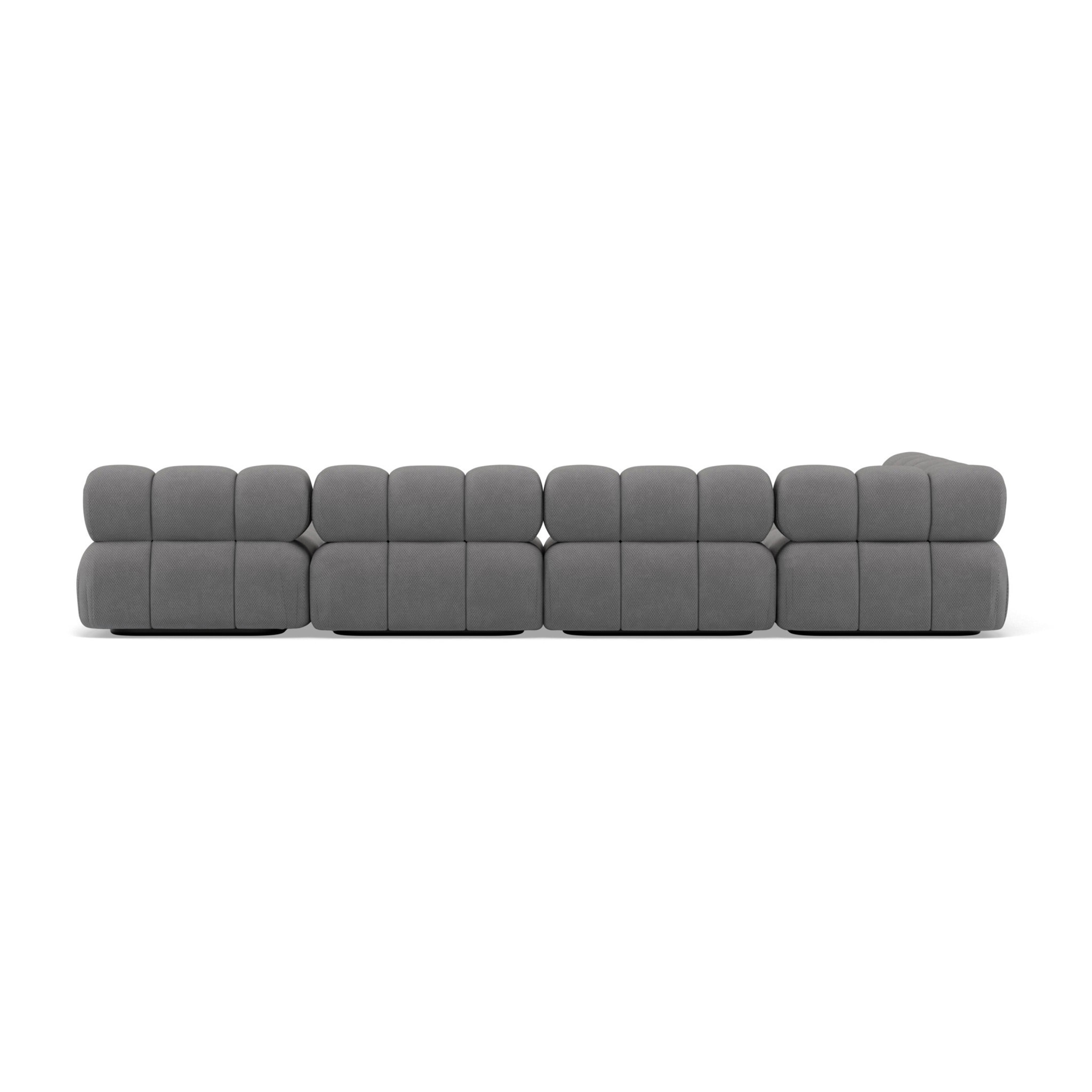 Ruby - canapé panoramique modulable d'angle gauche 7 places en velours texturé - Gris
