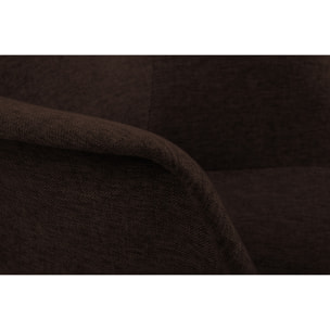 Set di 2 Poltroncine Winston in Tessuto Marrone e Legno