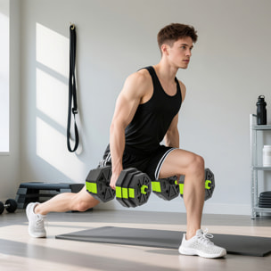 Juego de Mancuernas Ajustables, 6 en 1, 25kg, Juego de Pesas Utilizado como Kettlebell, Barra, Mancuernas o Soporte para Flexiones, Equipo para Hombres y Mujeres, Gimnasio en Casa