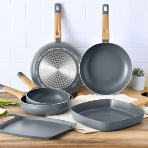 Sartén de Aluminio Prensado Inducción SAN IGNACIO Earth Grey