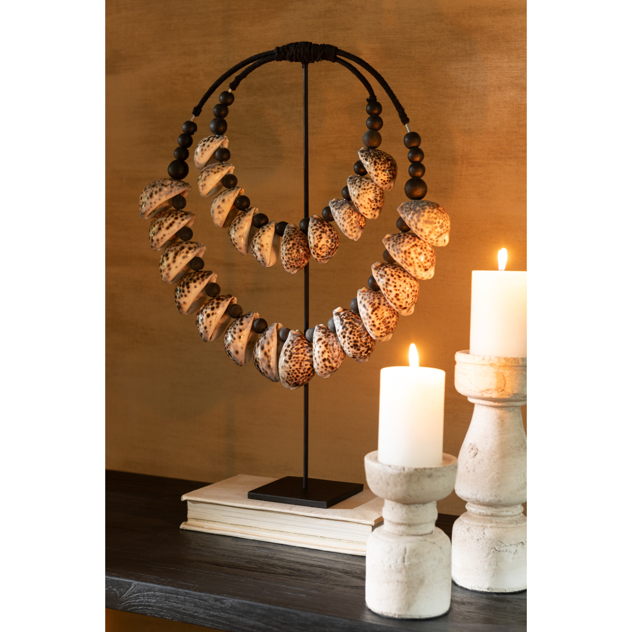 J-Line décoration Sur Pied - coquillages - noir