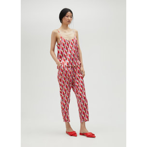 Pantaloni stampa loghi multicolore