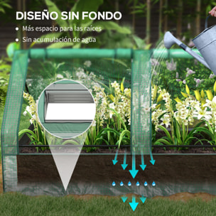 Jardinera Exterior Grande con Mini Invernadero, Huerto Urbano de Acero Galvanizado con Base Abierta, Resistente a la Intemperie, para Patio, Terraza, Balcón, 185x95x92 cm, Gris y Verde