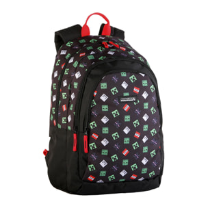 Minecraft TNT mochila primaria doble compartimento, de gran capacidad y adaptable a carro.