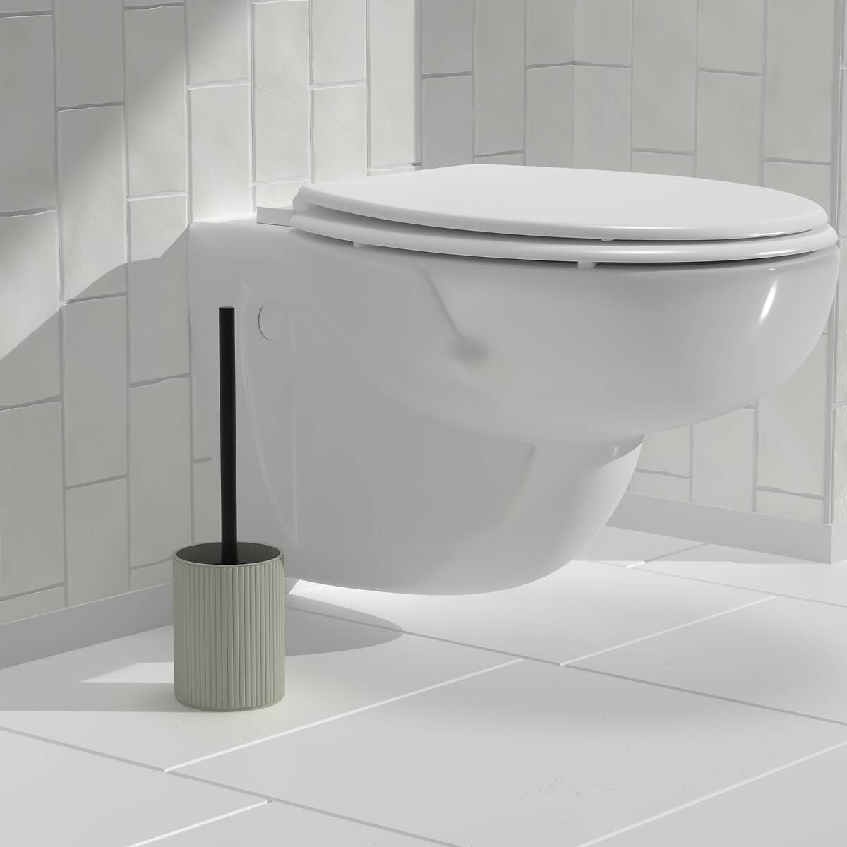 Brosse WC striée verte