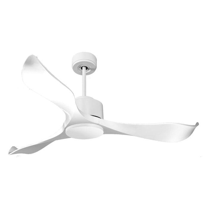 Ventilateur de plafond Wifi Moteur à courant continu Télécommande Adaptateur 2/3 Lames Hypersilence Mémoire Shopify Vendible (AUTOMATIQUE) 40   W Blanc