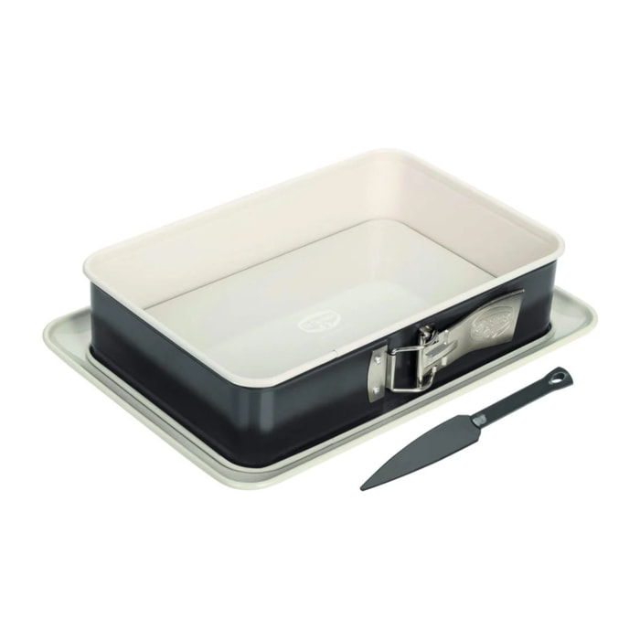 Moule à charnière rectangulaire en acier émaillé avec spatule Dr. Oetker Exclusive