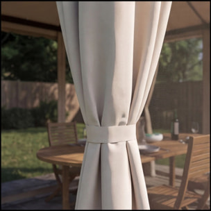 Gazebo impermeabile con zanzariere e tende laterali, struttura in acciaio e alluminio, copertura waterproof con camino antivento, stabile e resistente, ideale per giardino terrazzo e patio, facile montaggio con picchetti inclusi