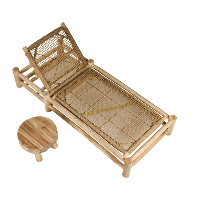 TECTONA SUN - LETTINO PRENDISOLE - misura 200x86x32