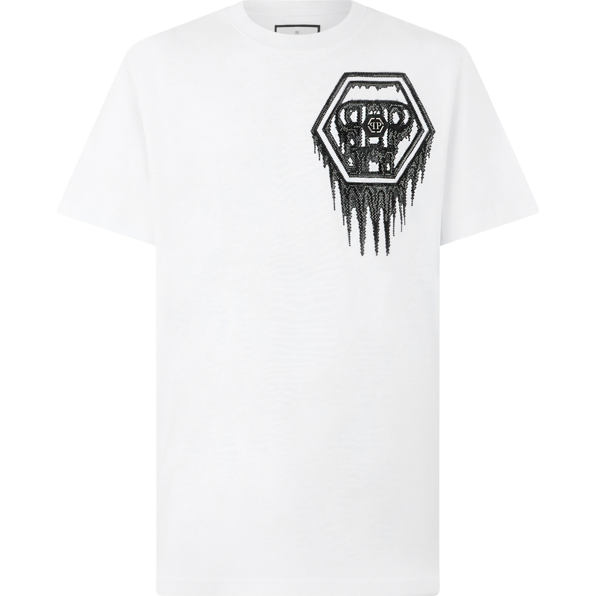 PHILIPP PLEIN Camiseta de cuello redondo y manga corta HEXAGON