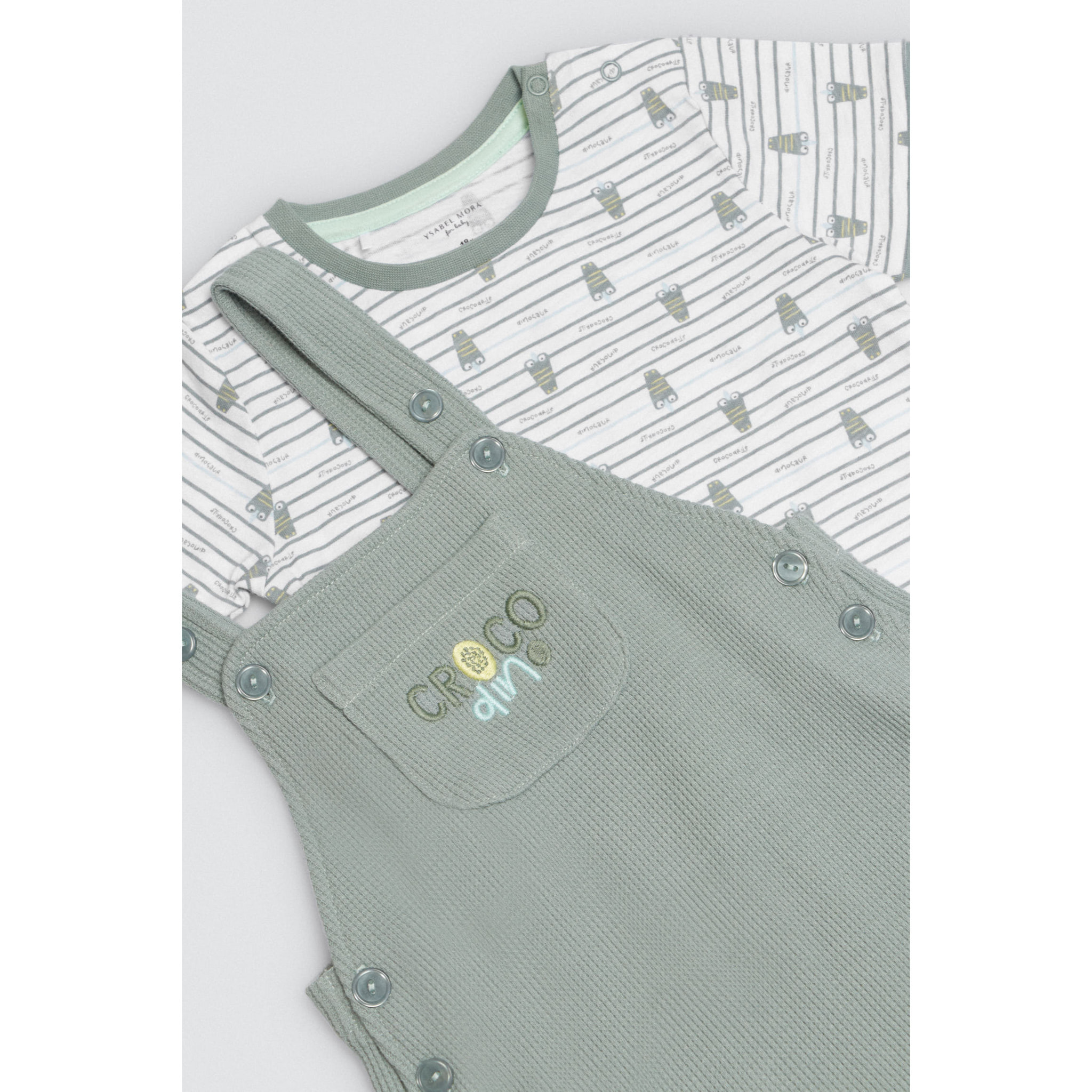 Set maglietta e pantaloncini a maniche corte per neonati Crocodino