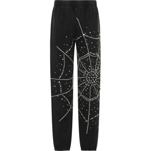 PHILIPP PLEIN Washed Joggers Spiderweb Strass