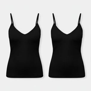 Confezione da 2 canotte in cotone nero