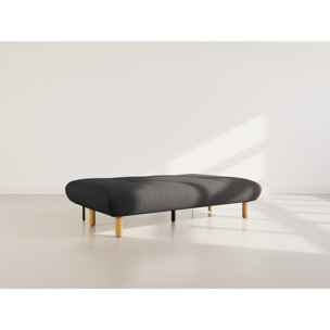 Soan - Banquette 2 places convertible clic-clac en velours texturé - Noir