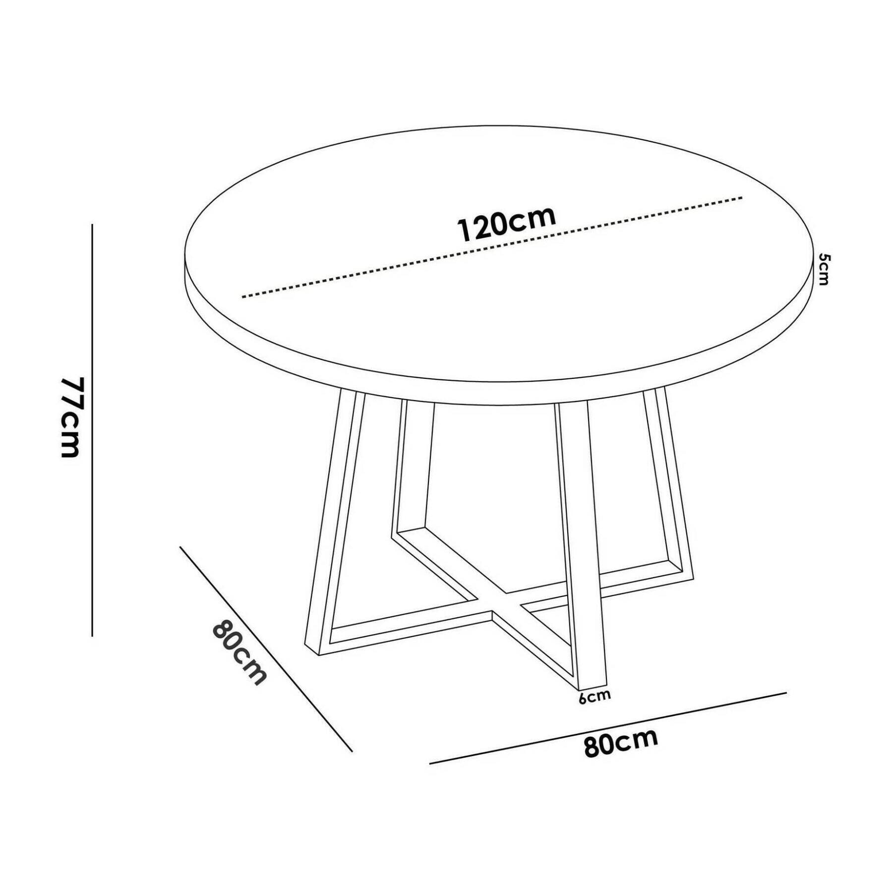 Tavolo fisso Carone, Tavolo da pranzo multiuso, Tavolo rotondo da cucina o sala da pranzo, 120x120h75 cm, Rovere Nodi