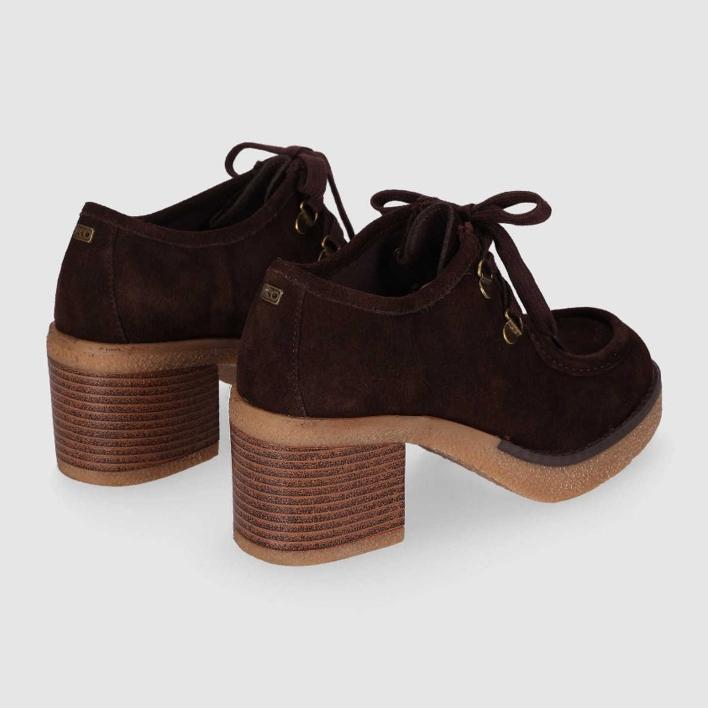 Zapatos de Serraje - Marron - Tacón: 6 cm