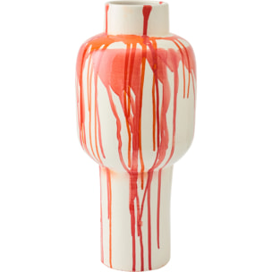 J-Line Vase Ligné - céramique - blanc/orange