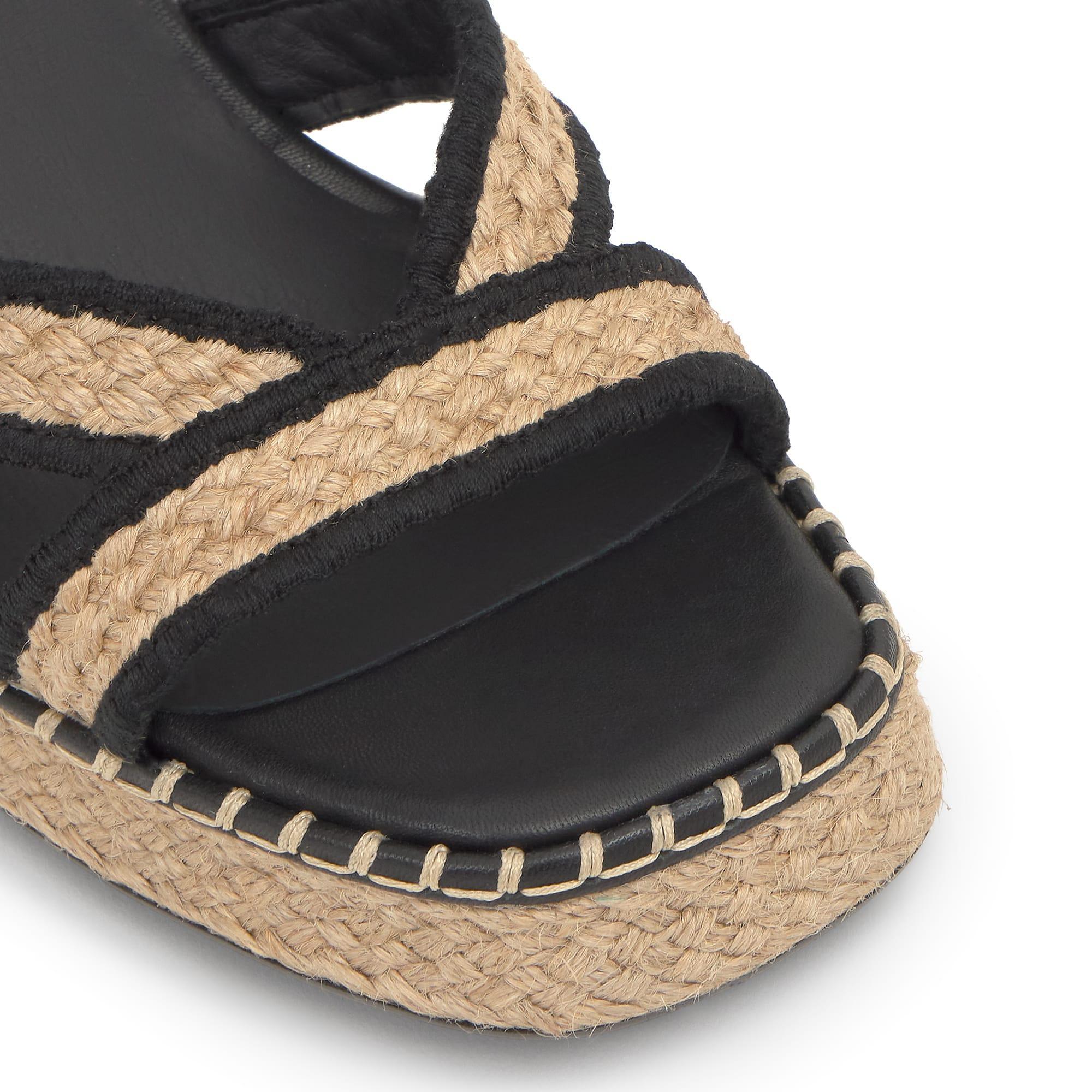 Sandalia Vanish tacón forrado en yute trenzado con hebilla y escote en V