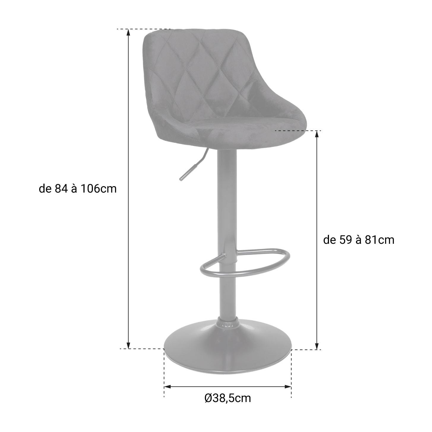 Tabouret de bar en velours noir ROBIN