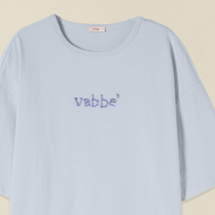 Oltre - T-shirt con ricamo lettering - Azzurro
