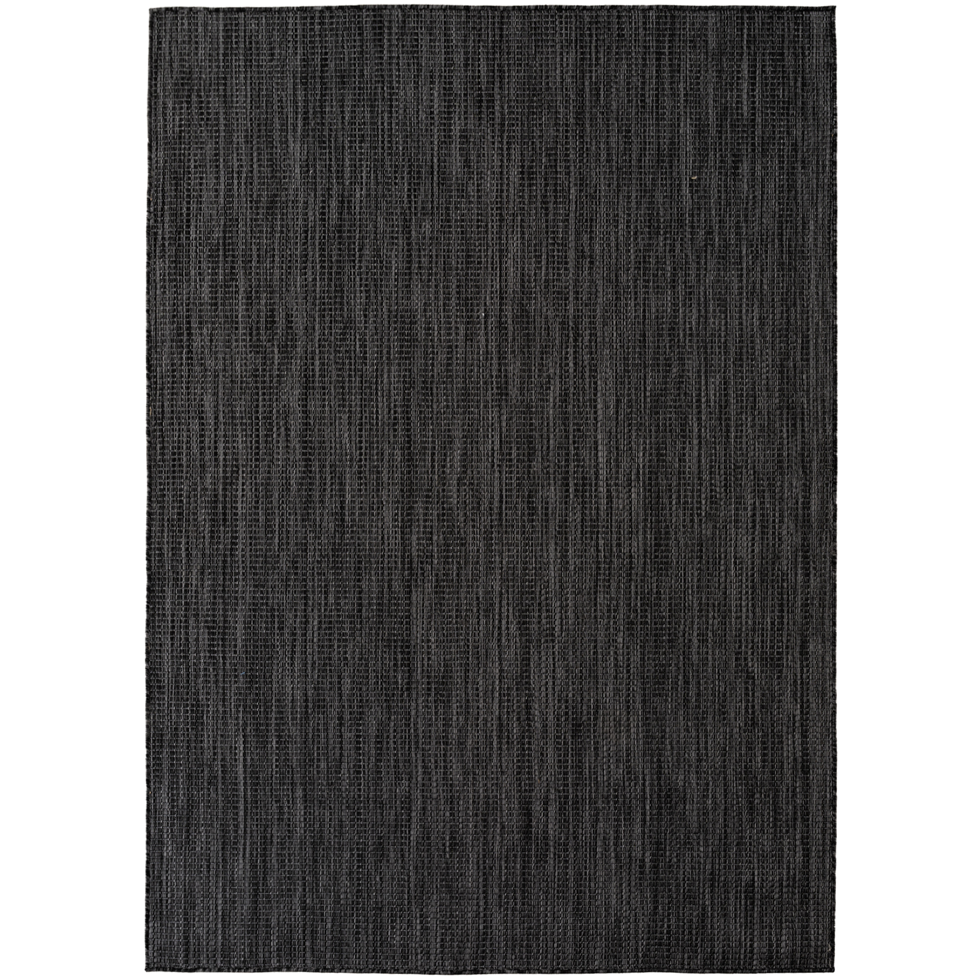 MIRA - Tapis intérieur/extérieur noir à aspect naturel