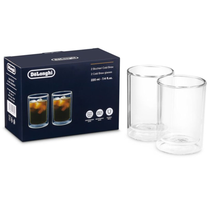 Coffret DELONGHI lot de 2 verres Cold Brew Small 2x220ml DLSC324