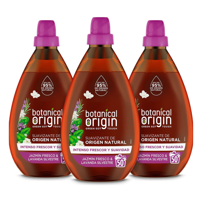 Botanical Origin Suavizante para ropa ecológico Fragancia Jazmín y Lavanda Silvestre 150 lavados (3x50 dosis)