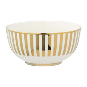 J-Line plat Lignés - porcelaine - or/blanc - boîte de 2