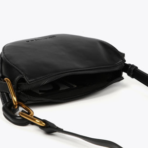Borsa a tracolla con rondelle e nastro con logo