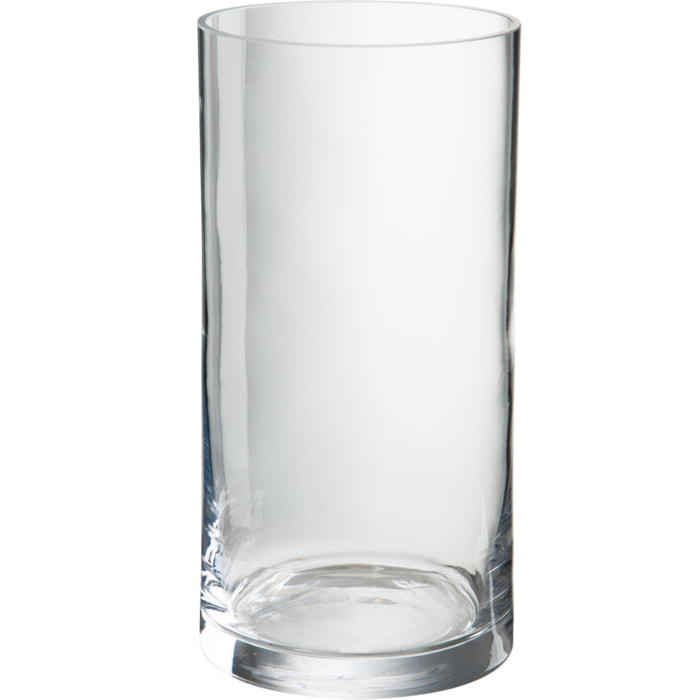 J-Line vase Cylindre - verre - transparent - 25.5 cm de hauteur