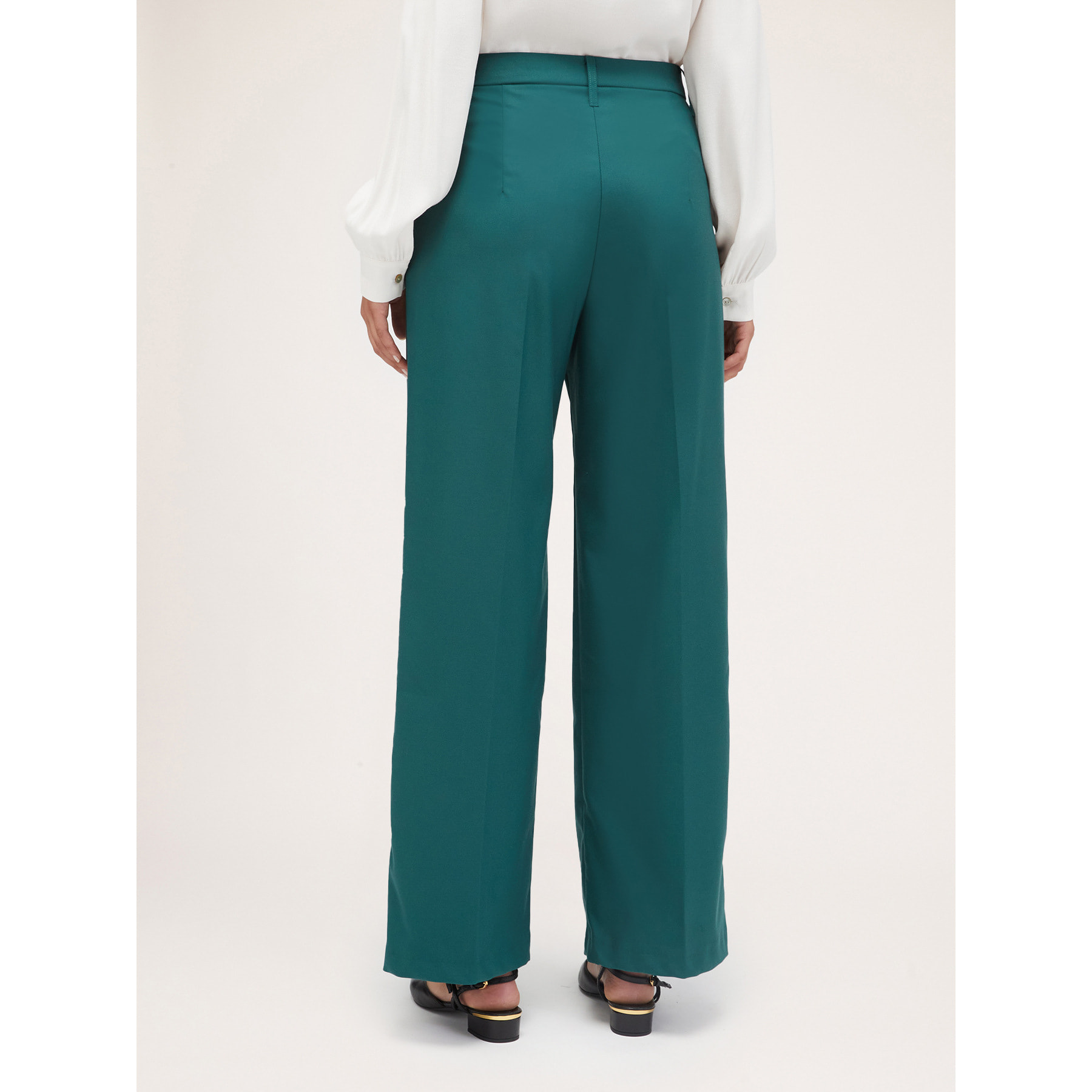 Motivi - Pantaloni palazzo con pieghe - Verde