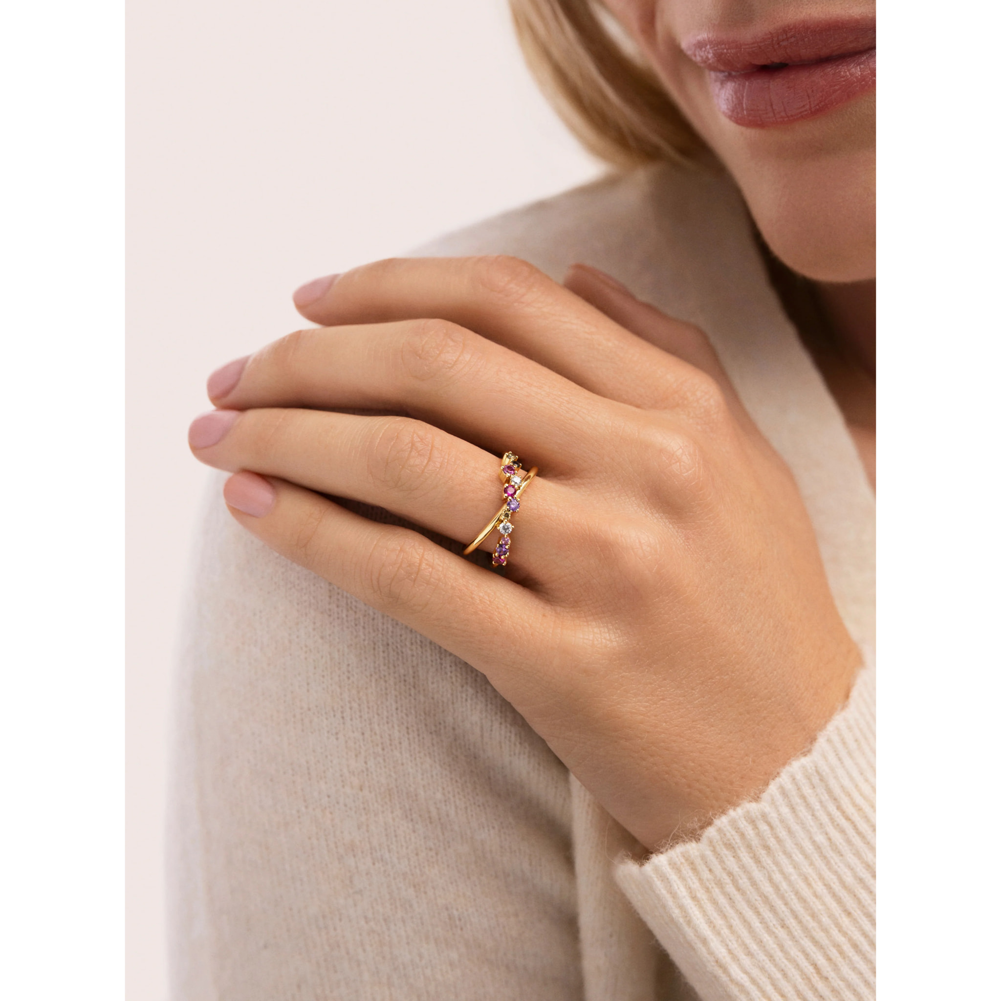 Anello Estellar Cross Placcato Oro