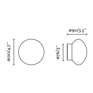 NUBO 120 Aplique/plafón blanca