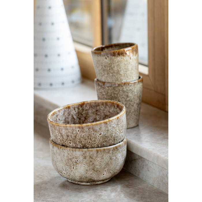 J-Line Bol - porcelaine - taupe - small - 2 pcs