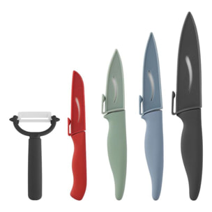 Set de couteaux ESSENTIELB 4 couteaux + 1 eplucheur
