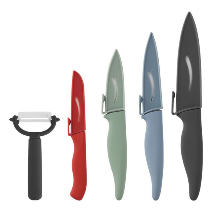 Set de couteaux ESSENTIELB 4 couteaux + 1 eplucheur